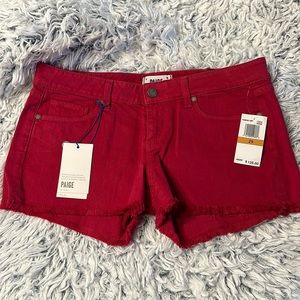 PAIGE Red Denim Shorts - 29 - NWT